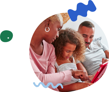 Child Reading with Parents