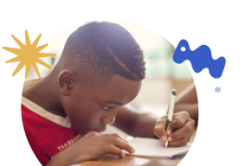 Young student writing